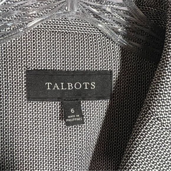 Talbots Black White Double Button Blazer Suit Jacket Womens‎ Size 6 - Picture 2 of 6
